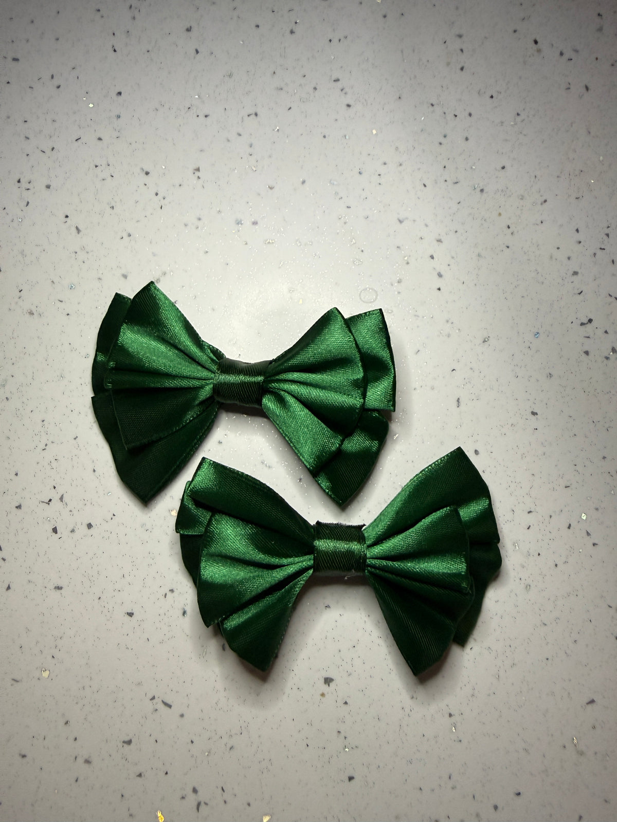 Green school bows - pair
