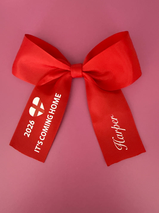 England World Cup Grosgrain Hair Bow