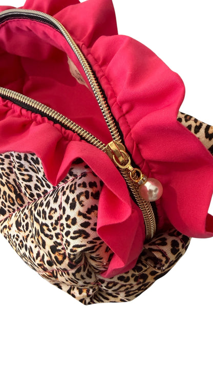 The Boxy Bow Bag - Leopard and Pink