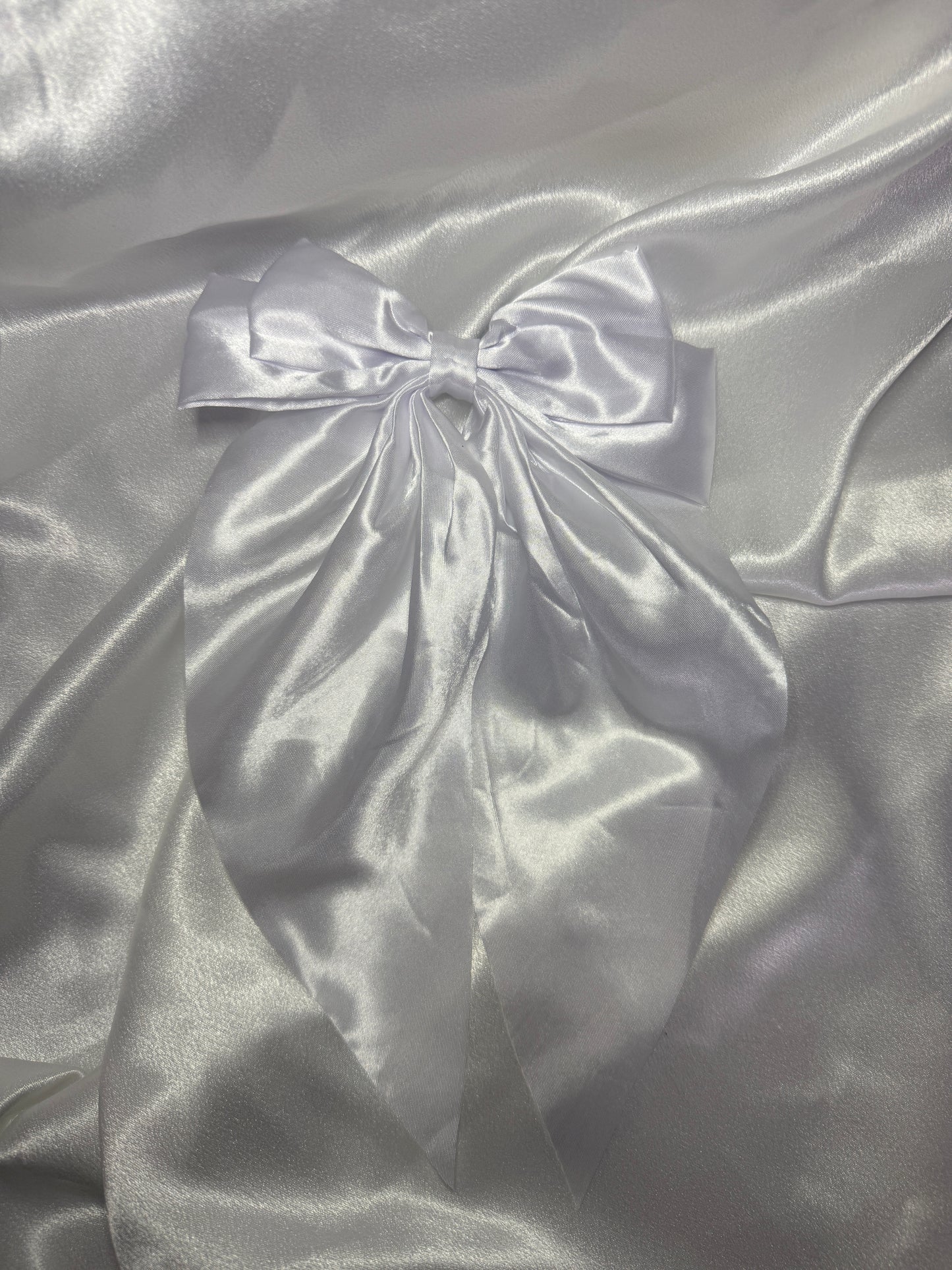 White Double Bow With Tails