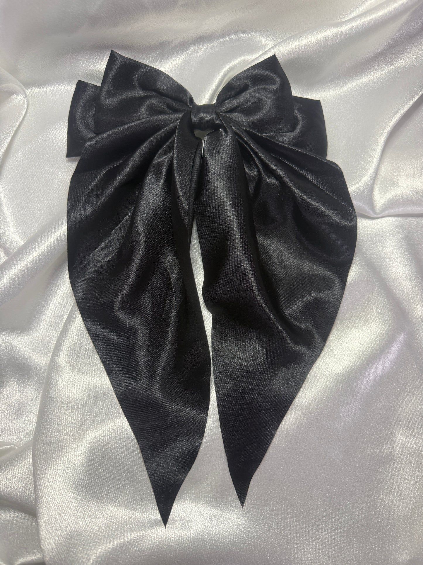 Black Double Bow With Tails