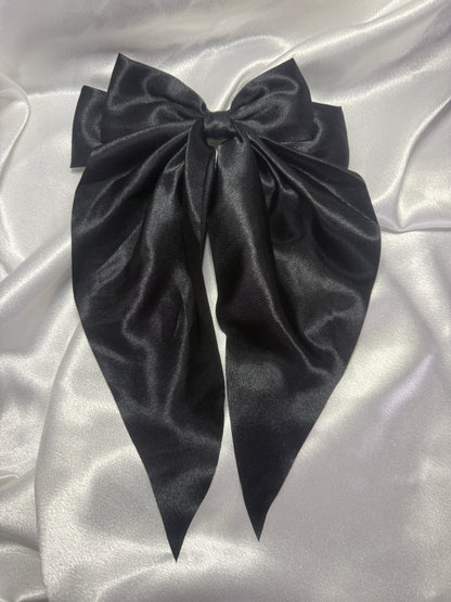 Black Double Bow With Tails