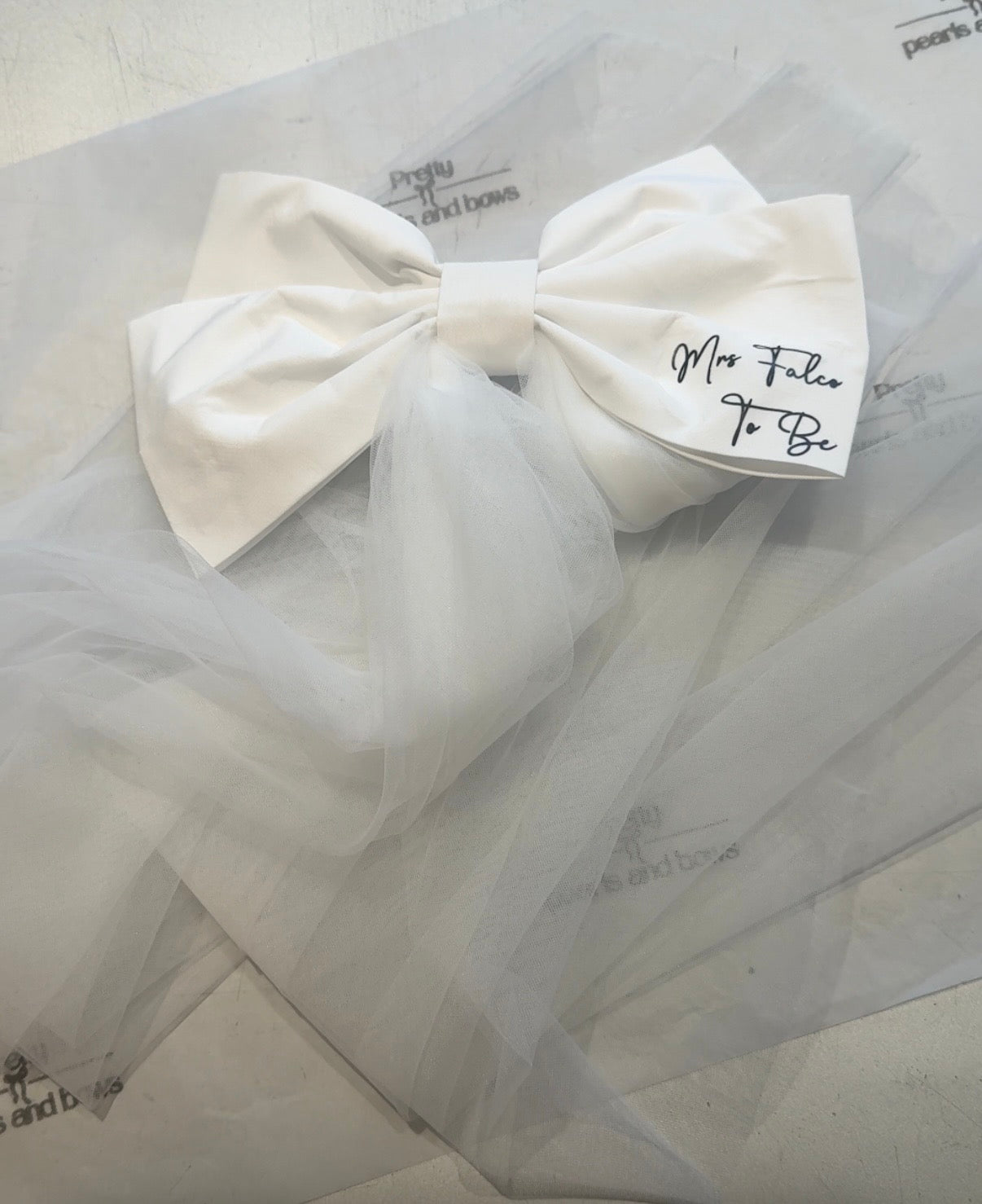 Personalised Bride Bow with Veil