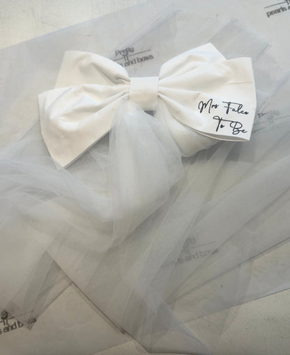 Personalised Bride Bow with Veil