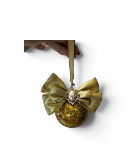 Large Bow Glitter Bauble