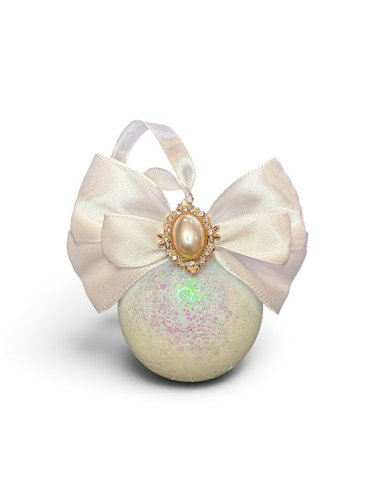 Large Bow Glitter Bauble