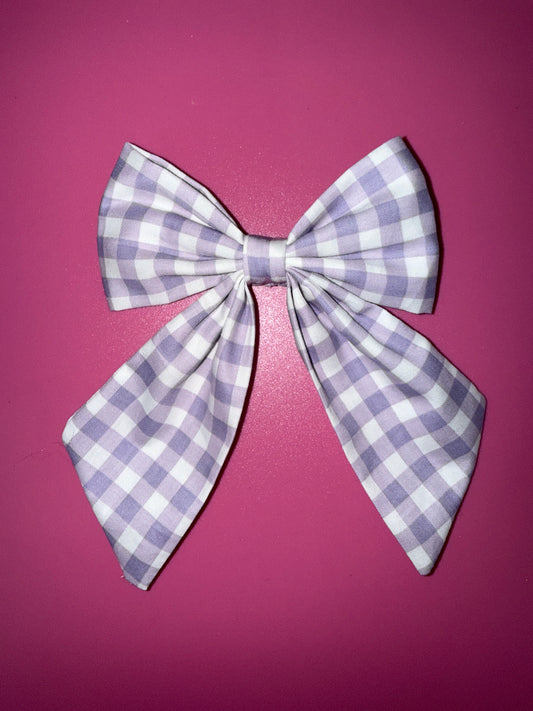 Purple Gingham Harper Hair Bow
