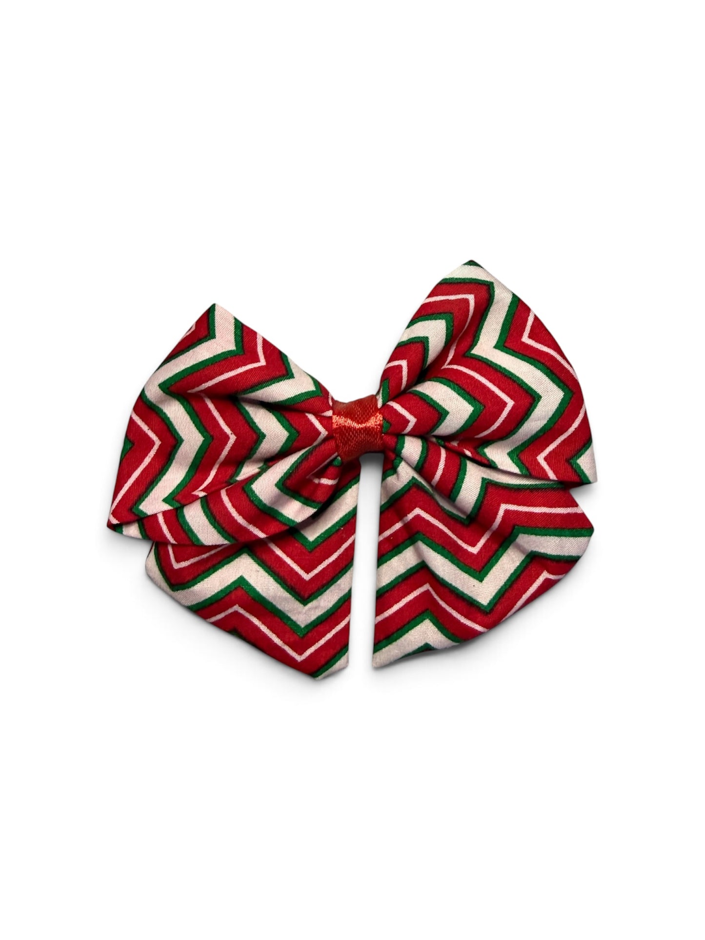 Christmas chevron Lexie hair bow