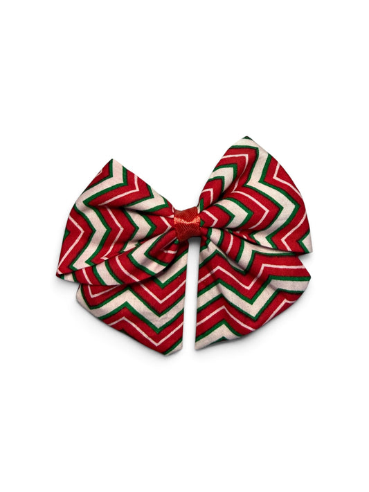 Christmas chevron Lexie hair bow