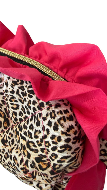 The Boxy Bow Bag - Leopard and Pink