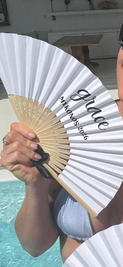 Personalised Hand Fan with Bow