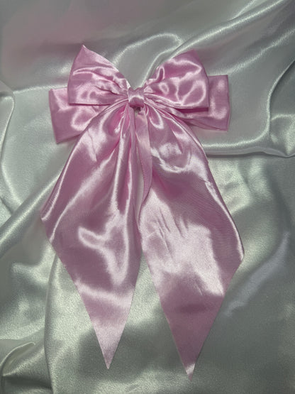 Pink Double Bow With Tails