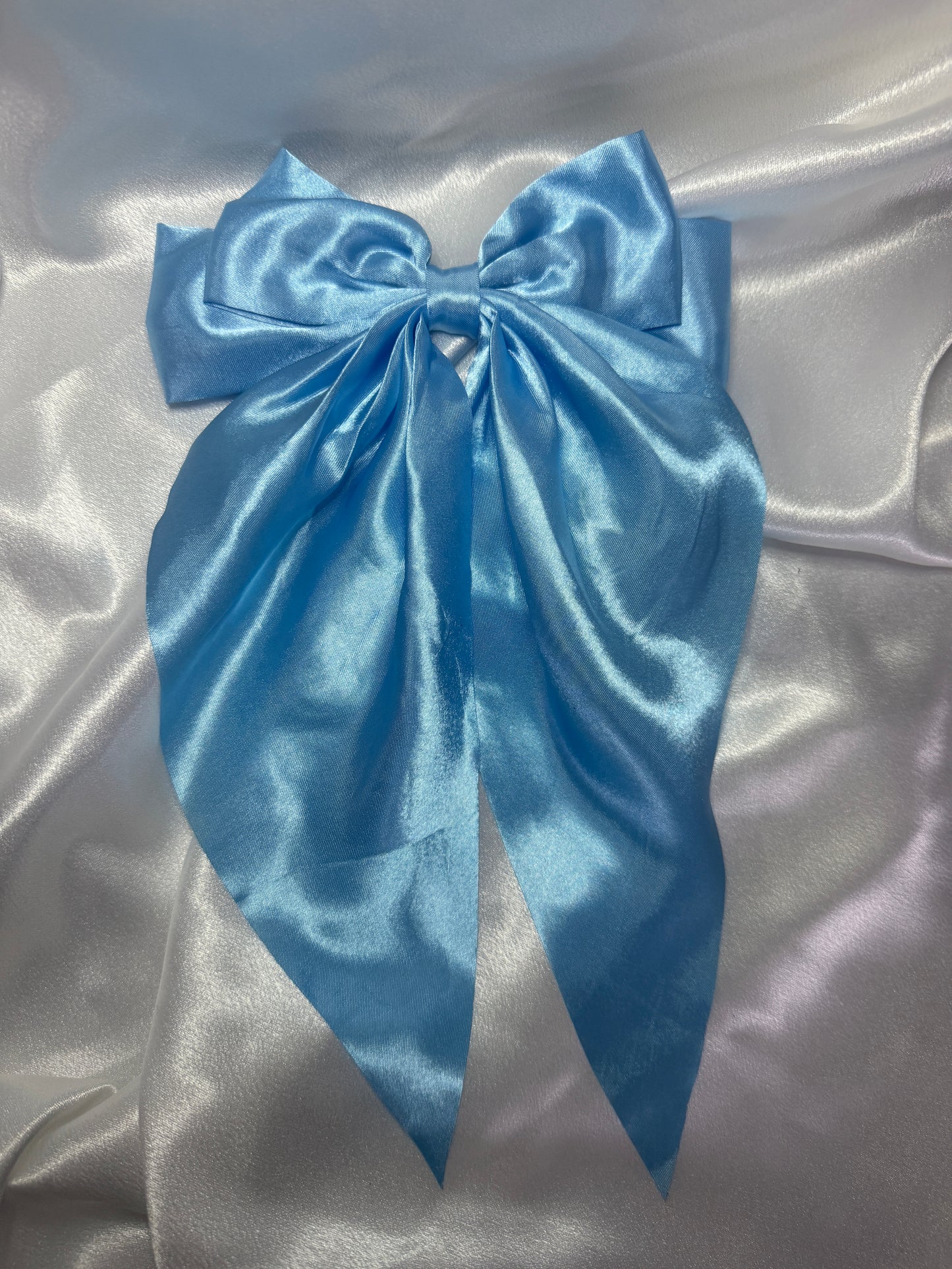 Blue Double Bow With Tails