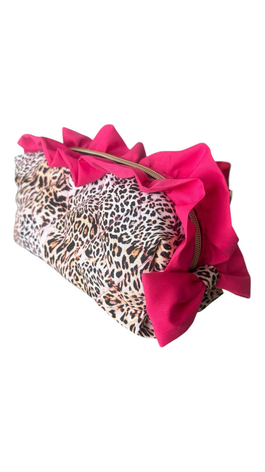 The Boxy Bow Bag - Leopard and Pink