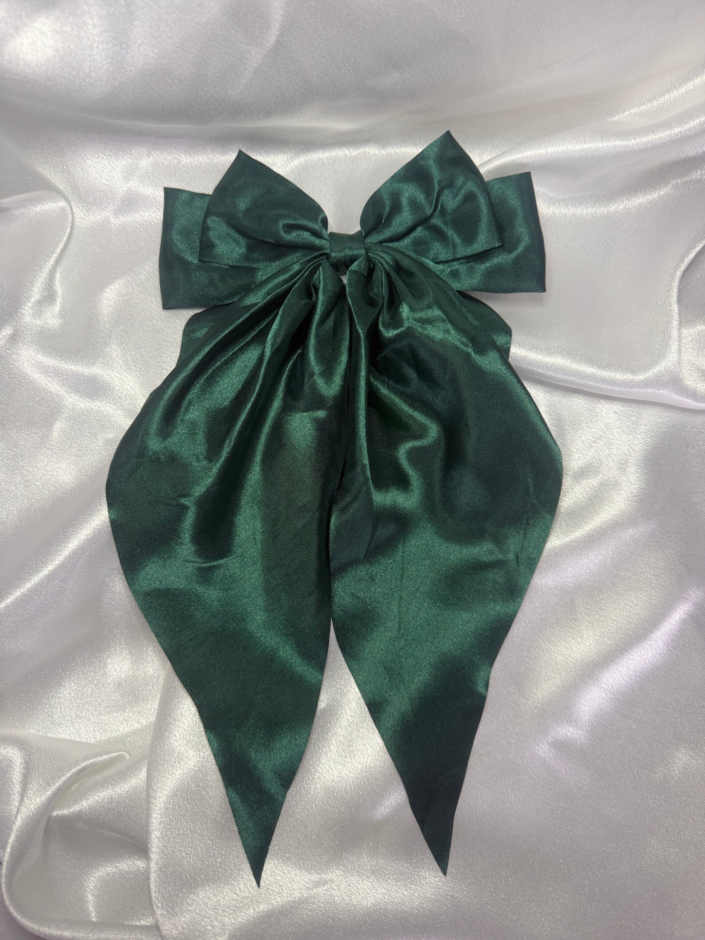 Green Double Bow With Tails