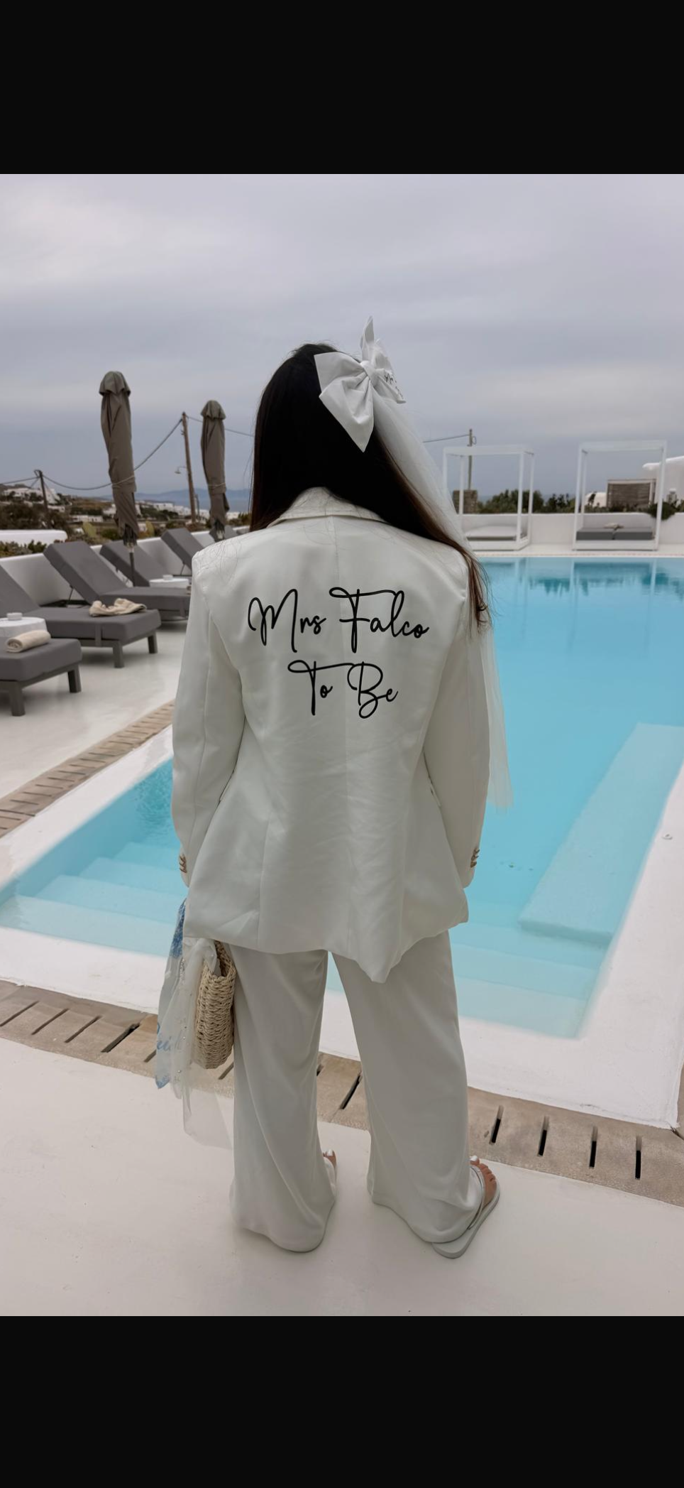 Personalised White Bridal Blazer Jacket