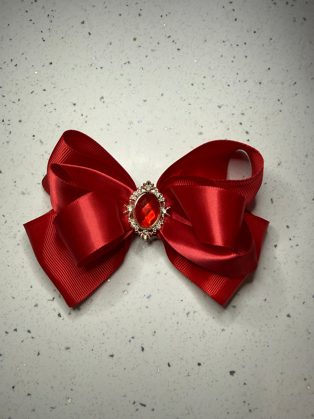 Red princess school bow