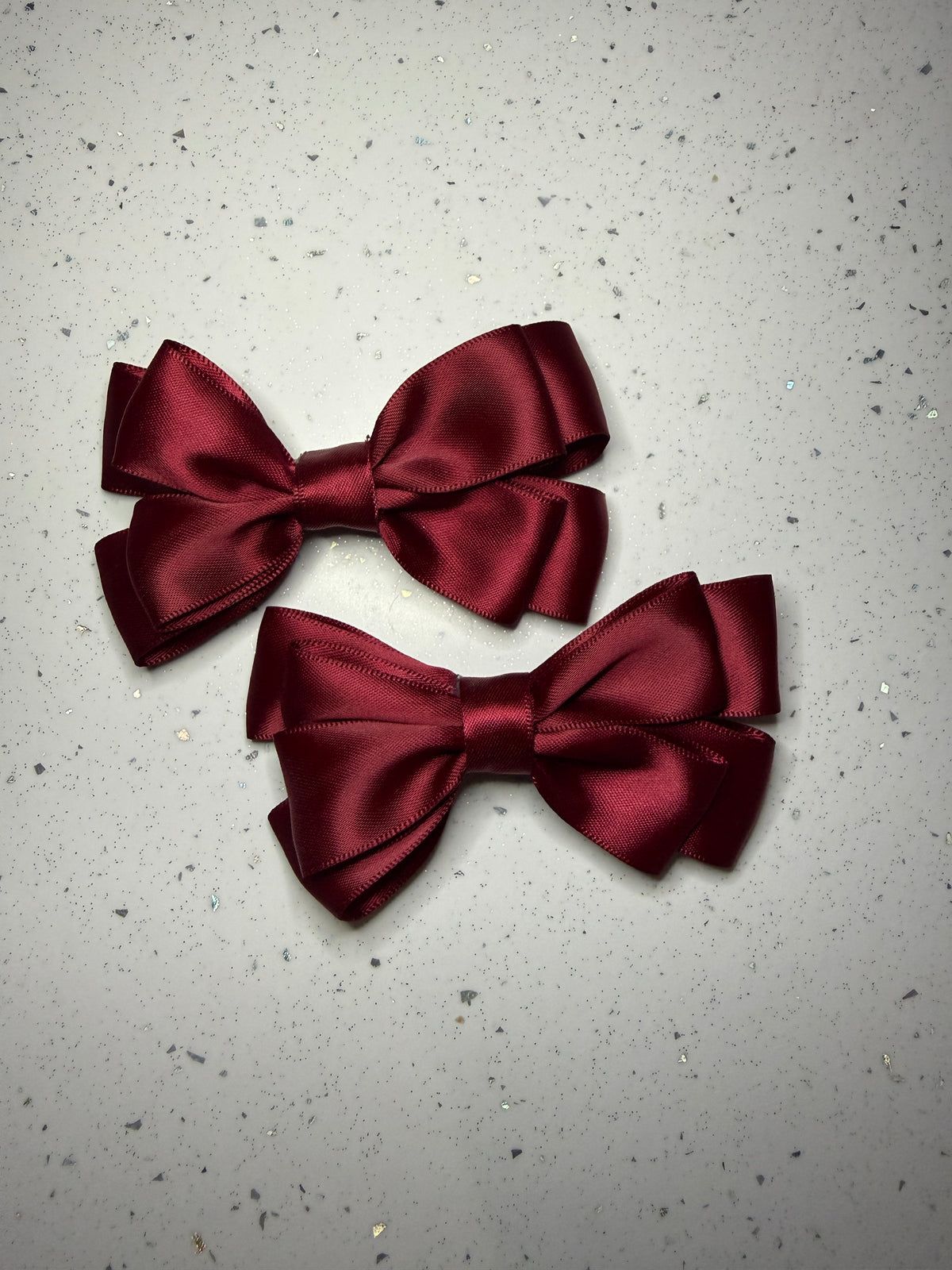 Burgundy school bows - pair