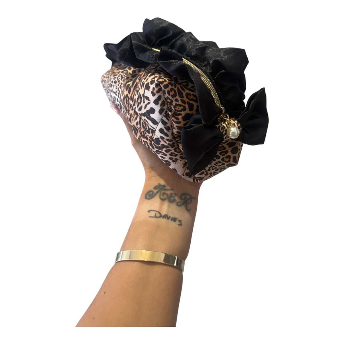 The Boxy Bow Bag - Leopard and Black