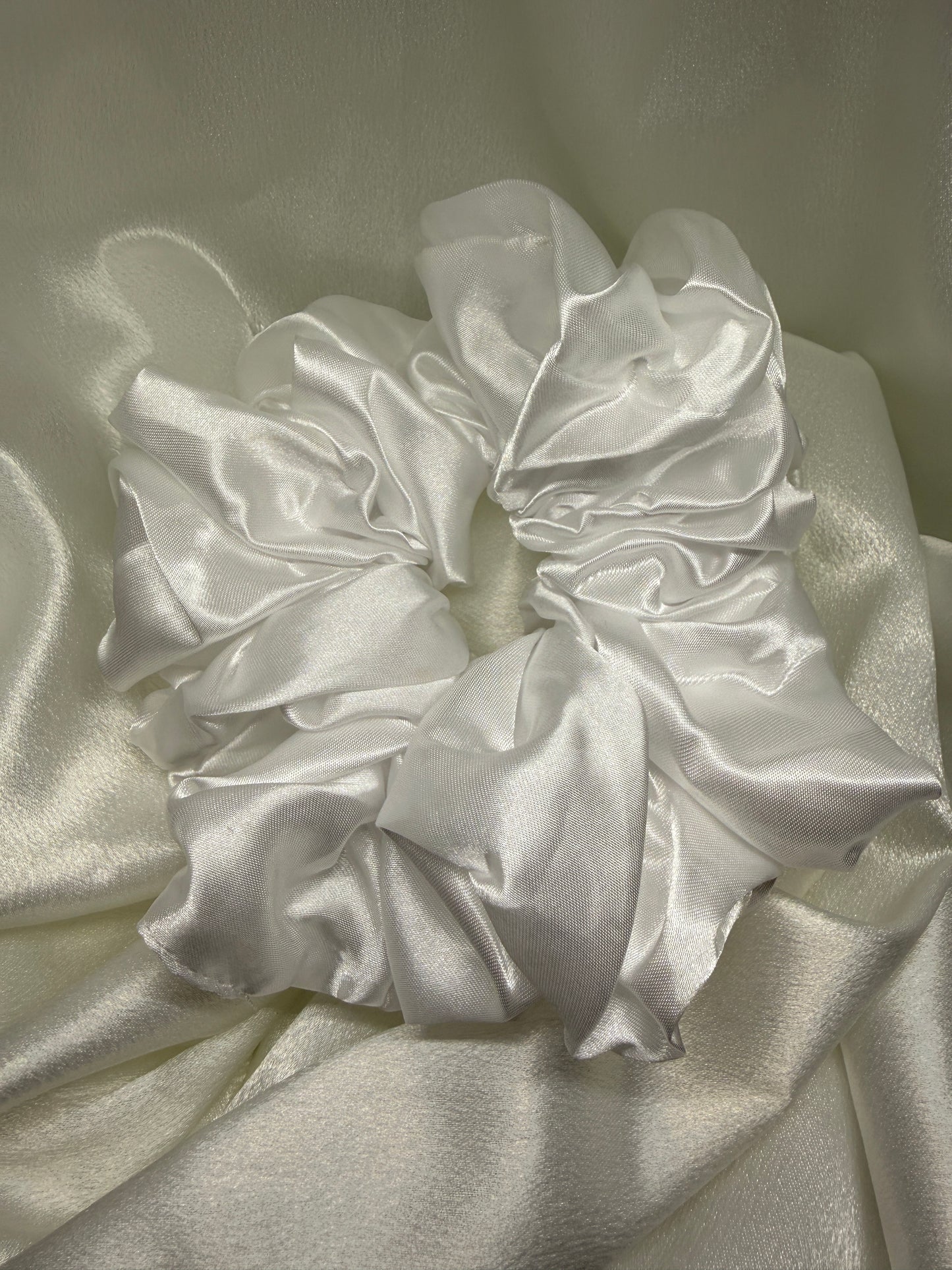 White Satin XXL Scrunchie